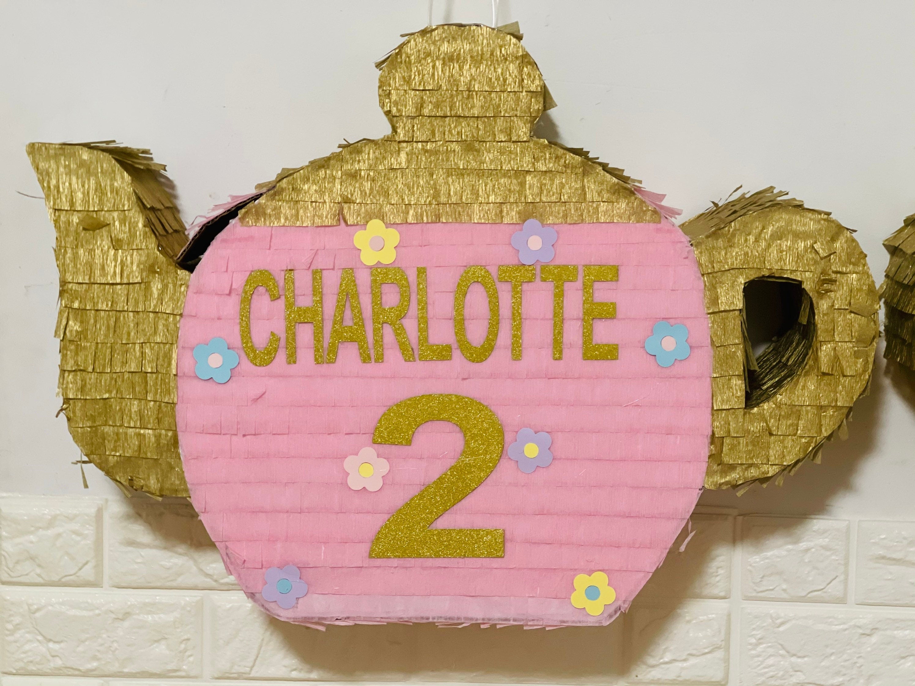 Tea Pot Pinata Birthday Pinata Custom Name and Number
