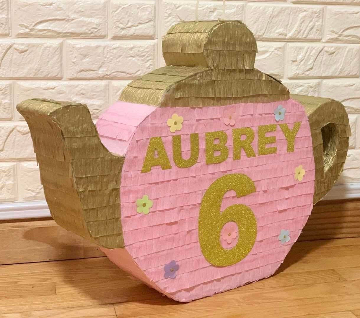 Tea Pot Pinata Birthday Pinata Custom Name and Number