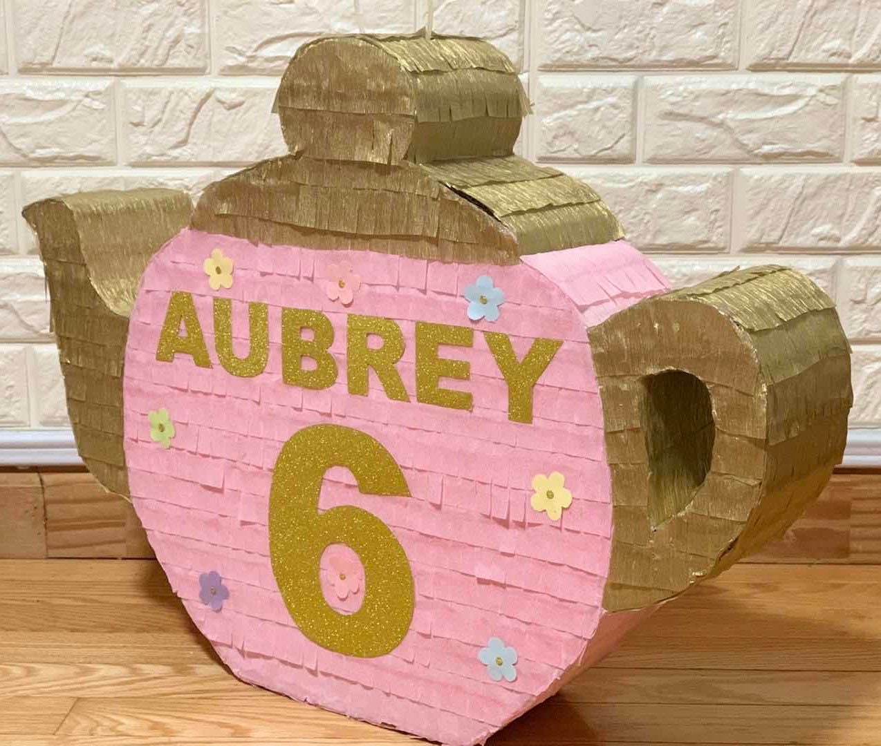 Tea Pot Pinata Birthday Pinata Custom Name and Number