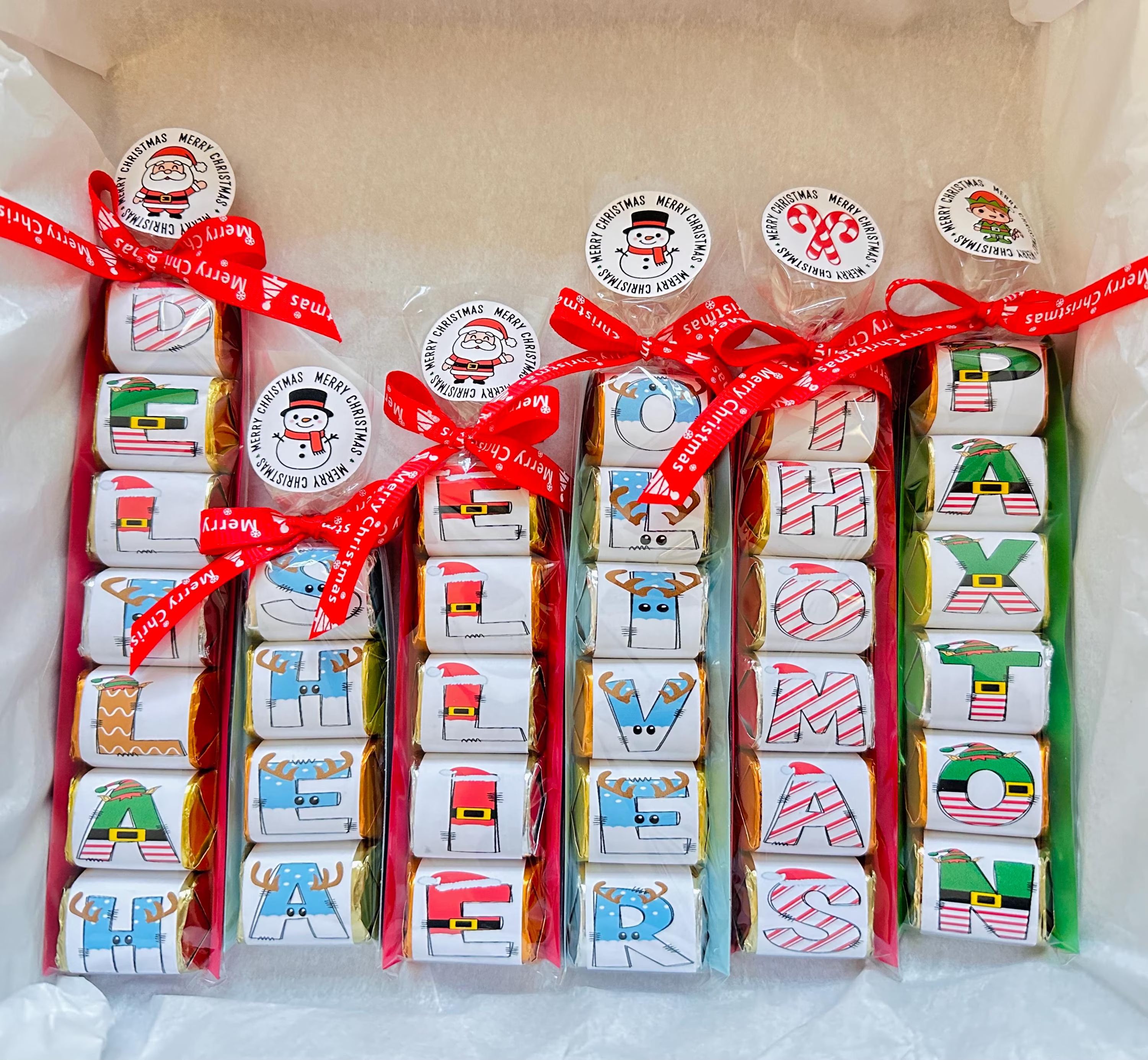 NEW Chocolate Stocking Stuffers, Christmas Classroom Gift, Personalized Chocolate Gift, Kids Christmas Gift, Basket Fillers, contains Nuts