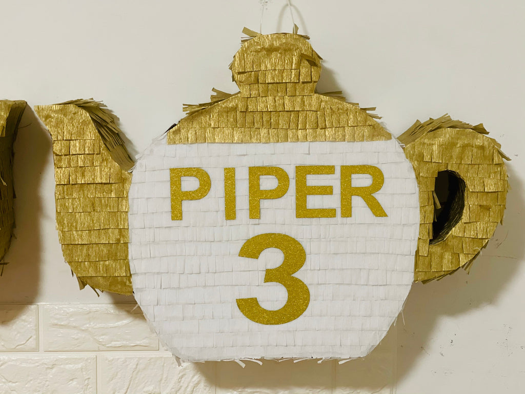 Tea Pot Pinata Birthday Pinata Custom Name and Number