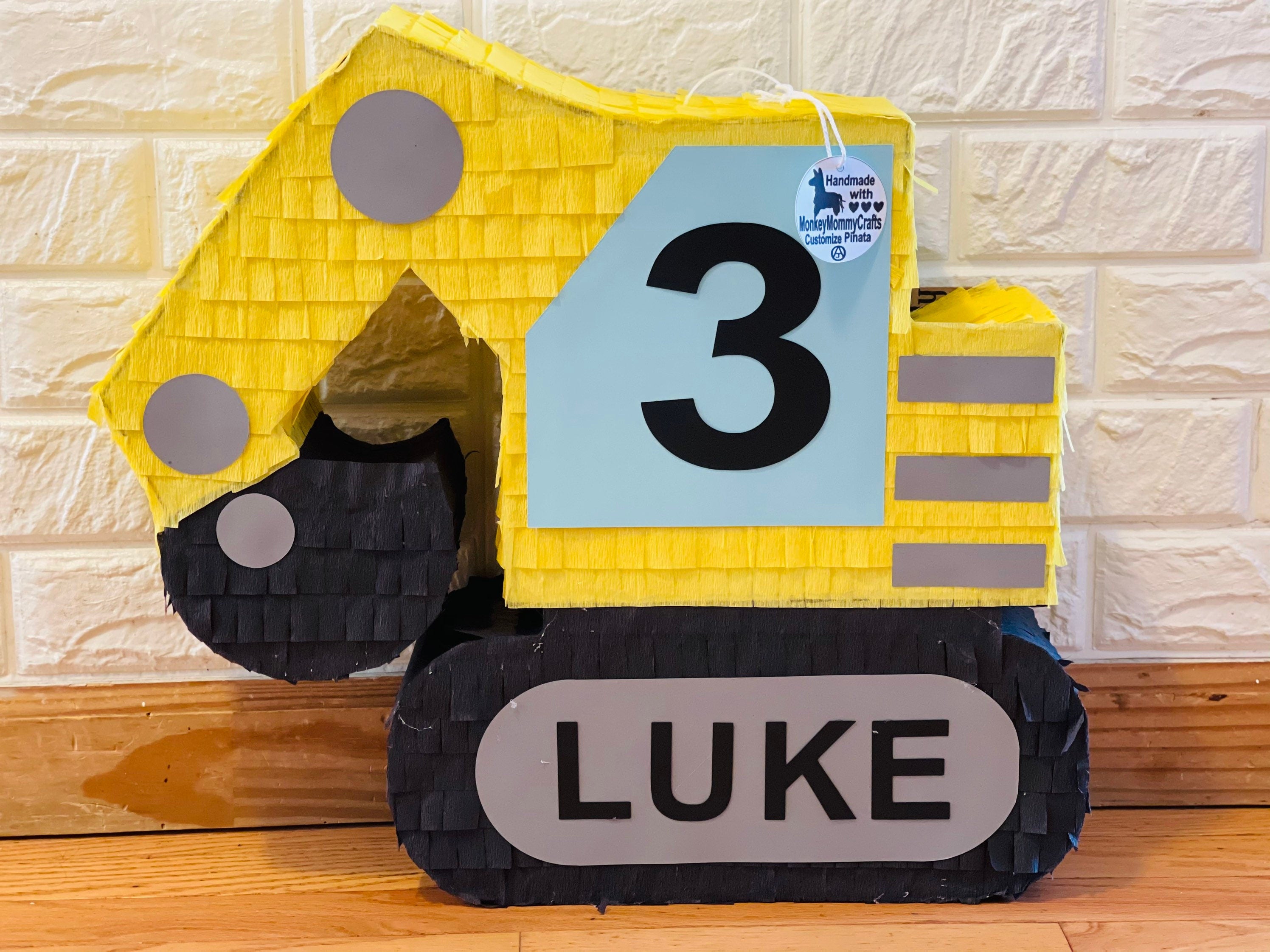 Excavator Construction Pinata, Construction Birthday Theme Pinata