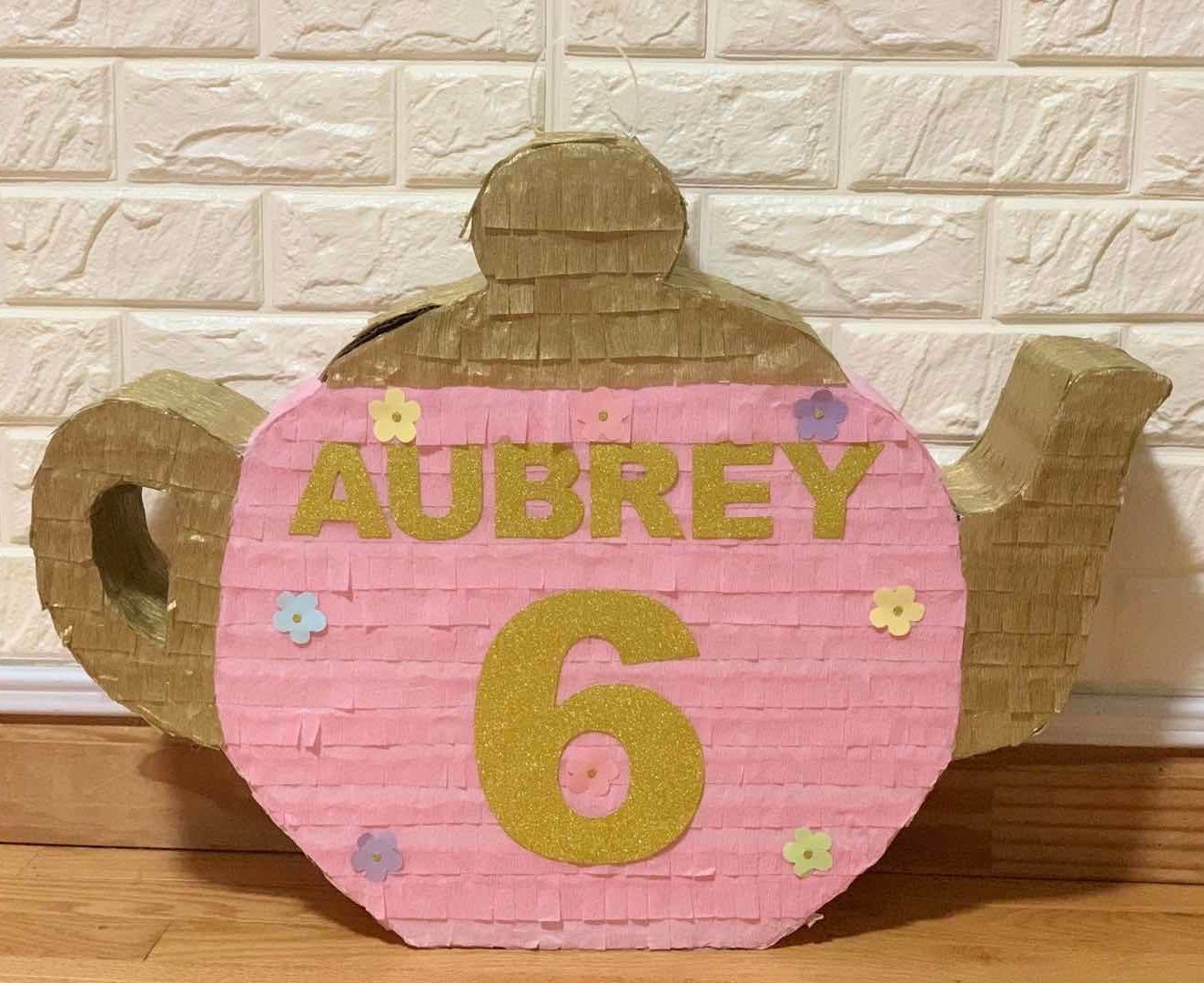 Tea Pot Pinata Birthday Pinata Custom Name and Number